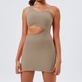 Fashion tape sports dress women's running belt bottom pants fitness sports skirt pants tennis skirt fake two-piece summer
