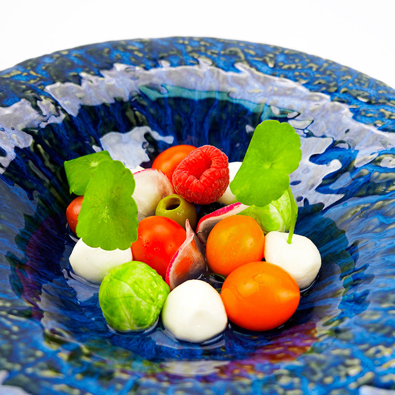 Kiln-turned japanese retro high-looking creative deep plate restaurant hotel for homeins pasta plate dessert plate soup plate
