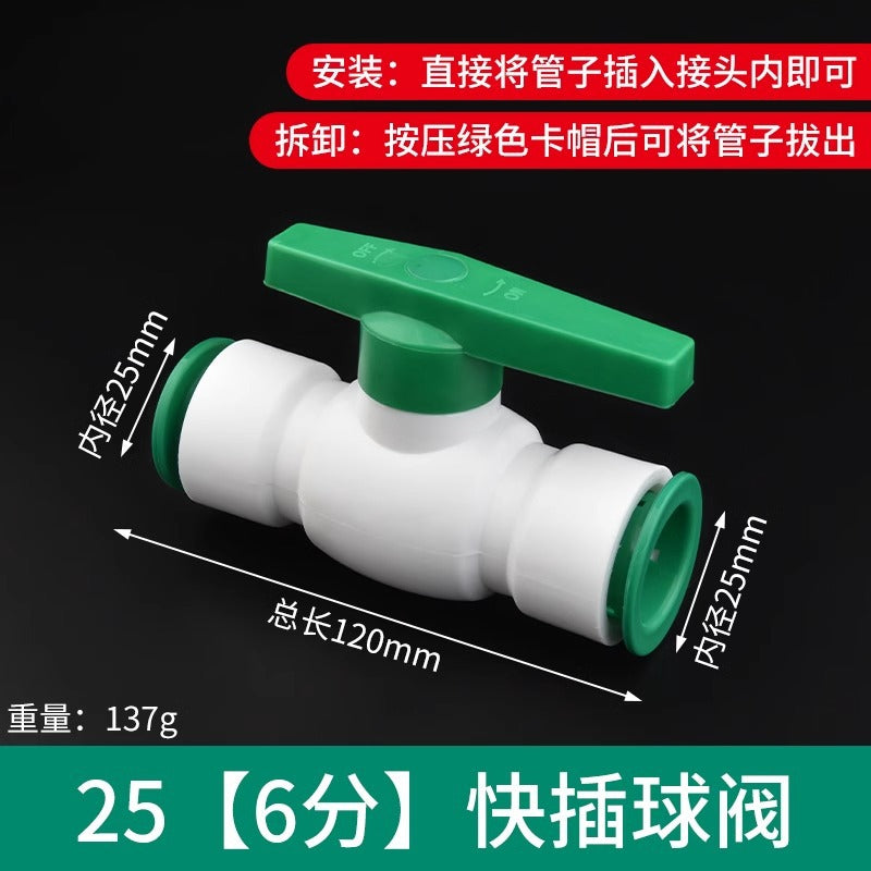 Ppr water pipe quick connector, 1/2" and 3/4" no-heat, no-weld push-to-connect fittings, 20/25 pe hot and cold water pipe accessories
