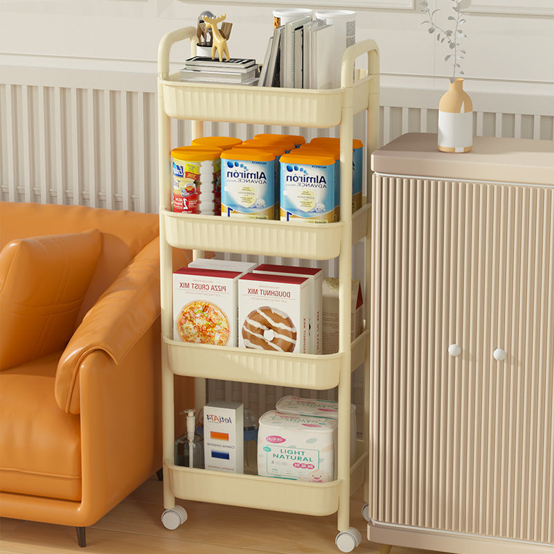 Multi-tier rolling cart organizer - portable storage rack for snacks, kitchen, bathroom, and more