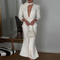 european and american cross-border women's fashion: new autumn collection - elegant floral deep v-neck maxi dress