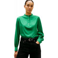 Amazon fashion blue plaid long-sleeve shirt for women,  spring new arrival, stylish and elegant loose-fit top