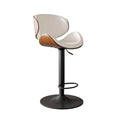 Pu leather swivel bar stool adjustable hydraulic lift dining chair front desk bar stool with backrest and footrest high chair