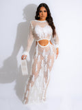 fashion new arrival european and american women's clothing sexy handmade knitting beach skirt cut out imitation mink fur tassel long skirt