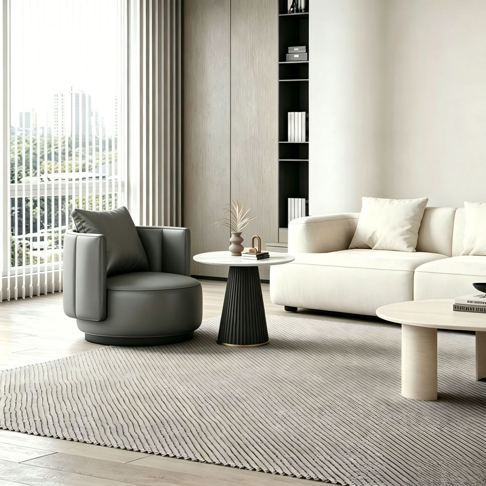 Luxury single sofa chair bar hotel b&b guest room lazy sofa chair rotatable round table combination