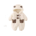 Baby clothes autumn and winter fleece-lined thickened cotton padded outfit, super cute baby fuzzy sweater, winter outdoor romper