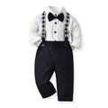 Boys' formal wear, children's performance outfit, student piano recital costume, floral dress for kids, big kids' white shirt and black pants set