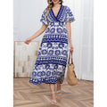 listing: new  women's original casual v-neck geometric print dress