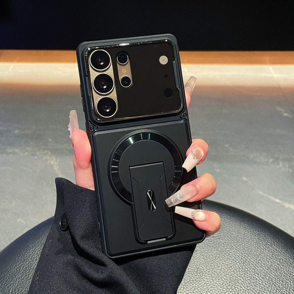 Suitable for samsung s26ultra lens holder mobile phone case multi-functional military anti-fall magnetic holder s24/s25p