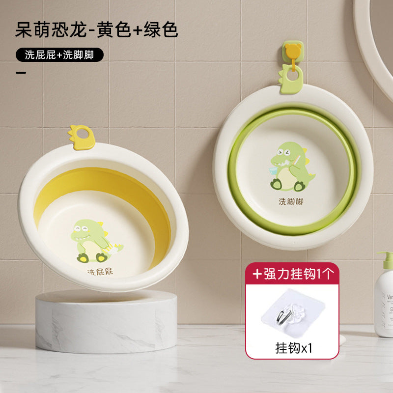 Foldable baby wash basin - portable, hangable, and perfect for washing newborns' faces and butts