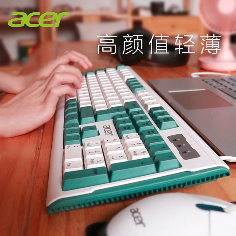 Source wholesale wired keyboard mute design notebook desktop membrane keyboard USB interface 104 key color matching