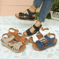 Plus size wedge heel roman retro sandals women's 2026 new hollow-out platform slide sandals beach women's sandals