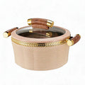3pcs striped gold edge thermal insulation box 0.8l-2.0l-3.5l food warmer thermal insulation tableware