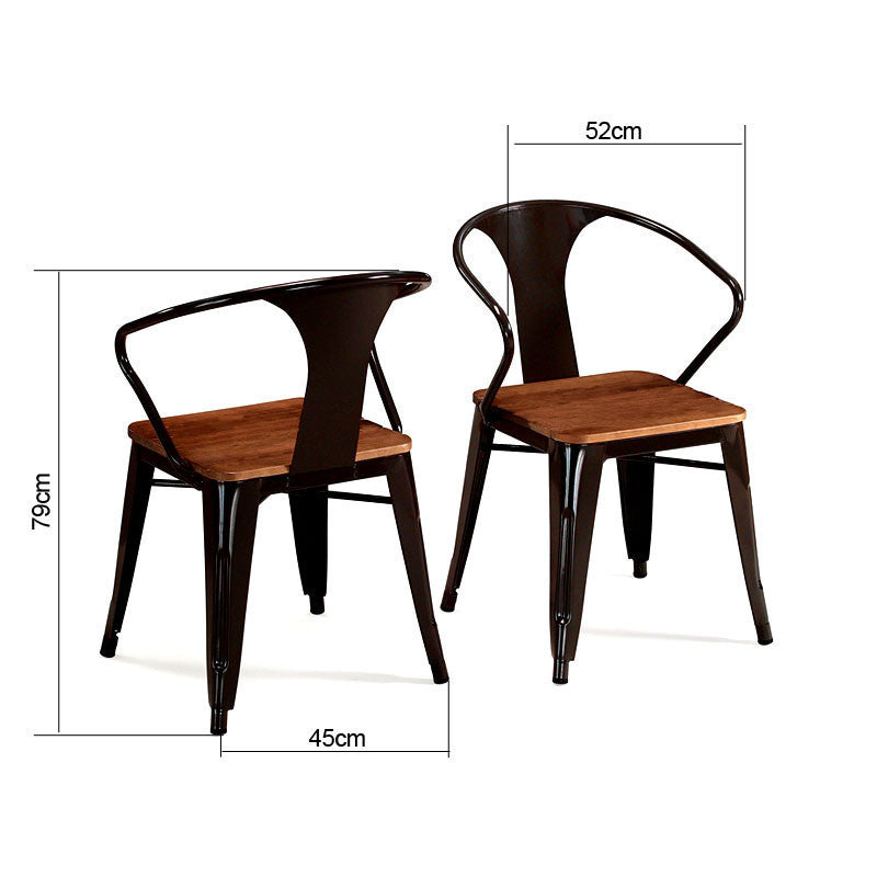 American industrial style wrought iron dining chair outdoor leisure, coffee shop chair milk tea shop backrest