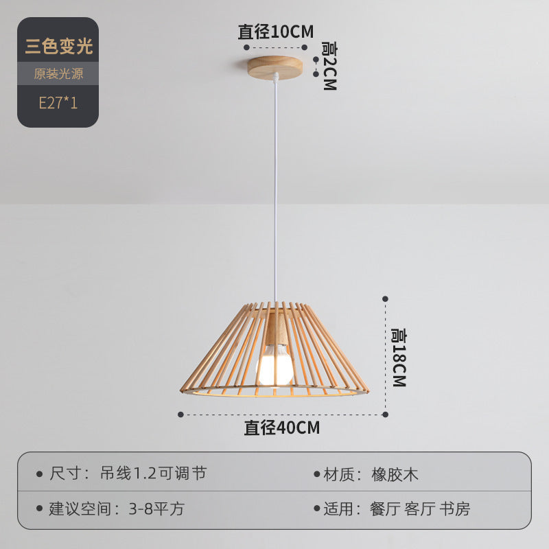 Japanese restaurant chandelier Nordic simple log dining table light retro wabi wind room homestay bar lighting handmade
