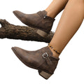 Fashionexportplus sizefall and winternew arrival pointed toe thick heel boots side zipper fashionplaid short boots in stock wholesale
