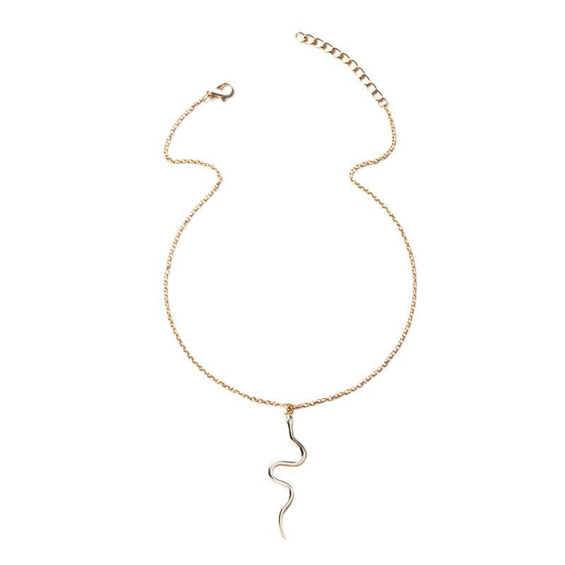 Wholesale snake necklace fashion jewelry - european & american style, summer electroplated, unique & trendy, vintage snake pendant, sweater chain for women