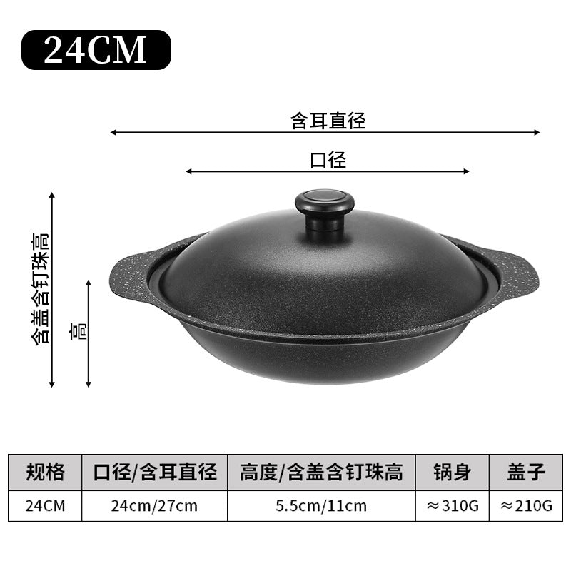 Commercial Braised Chicken Rice Stewed Rice Raw Iron Sand Pot Rice Cast Iron Resistant Pot Rice Non-stick Pot