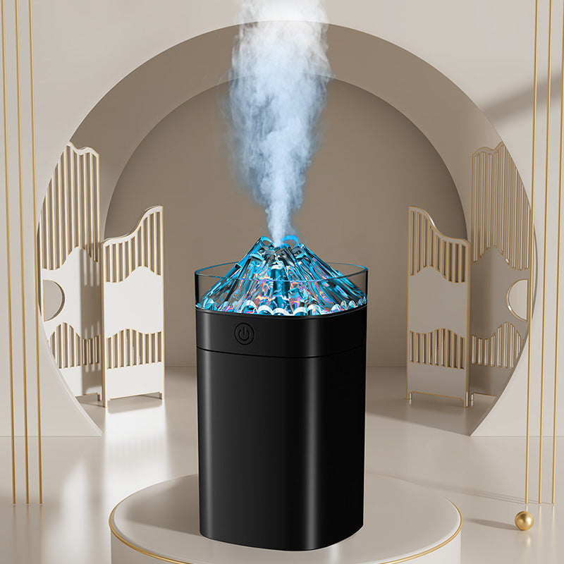 New volcano humidifier - desktop ambient light, large capacity, usb powered, silent mist maker for bedroom hydration