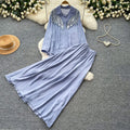 Gentle and lazy style heavy industry embroidered beads sequin lapel shirt skirt two-piece set for women autumslimming lookelegant