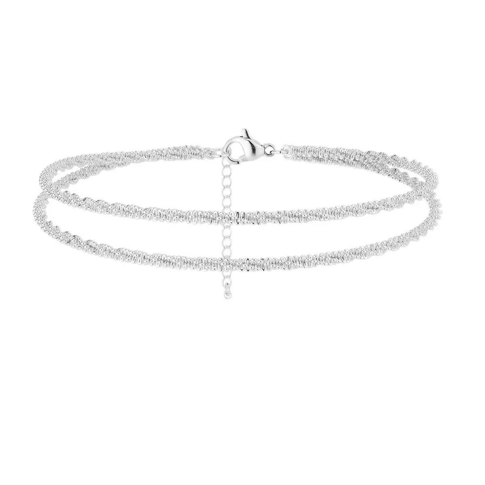 2025 new women's gold stackable bracelet stainless steel multi-layer chain set - unique design, personalized jewelry