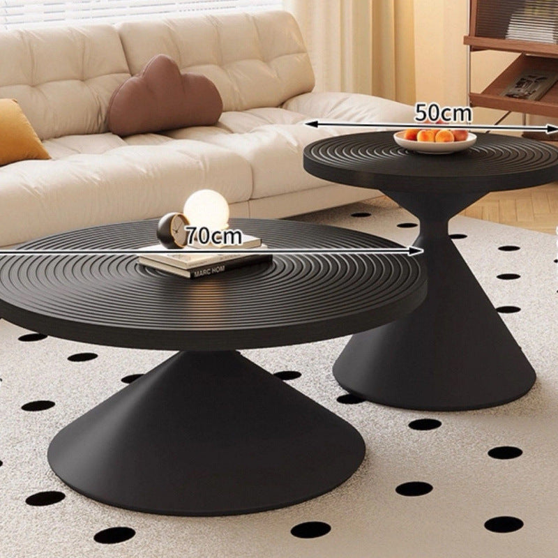 Carbon steel round coffee table - living room, home, small apartment,  new minimalist mid-century modern simple small round table