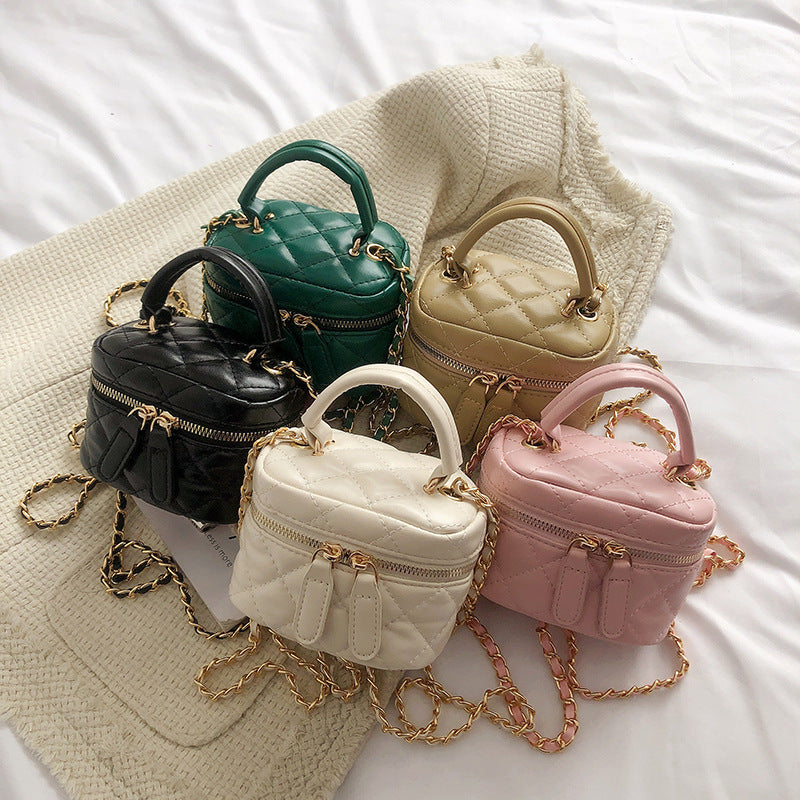 2025 new mini chain box bag fashionable versatile sweet handbag bag diamond embroidered thread shoulder messenger bag