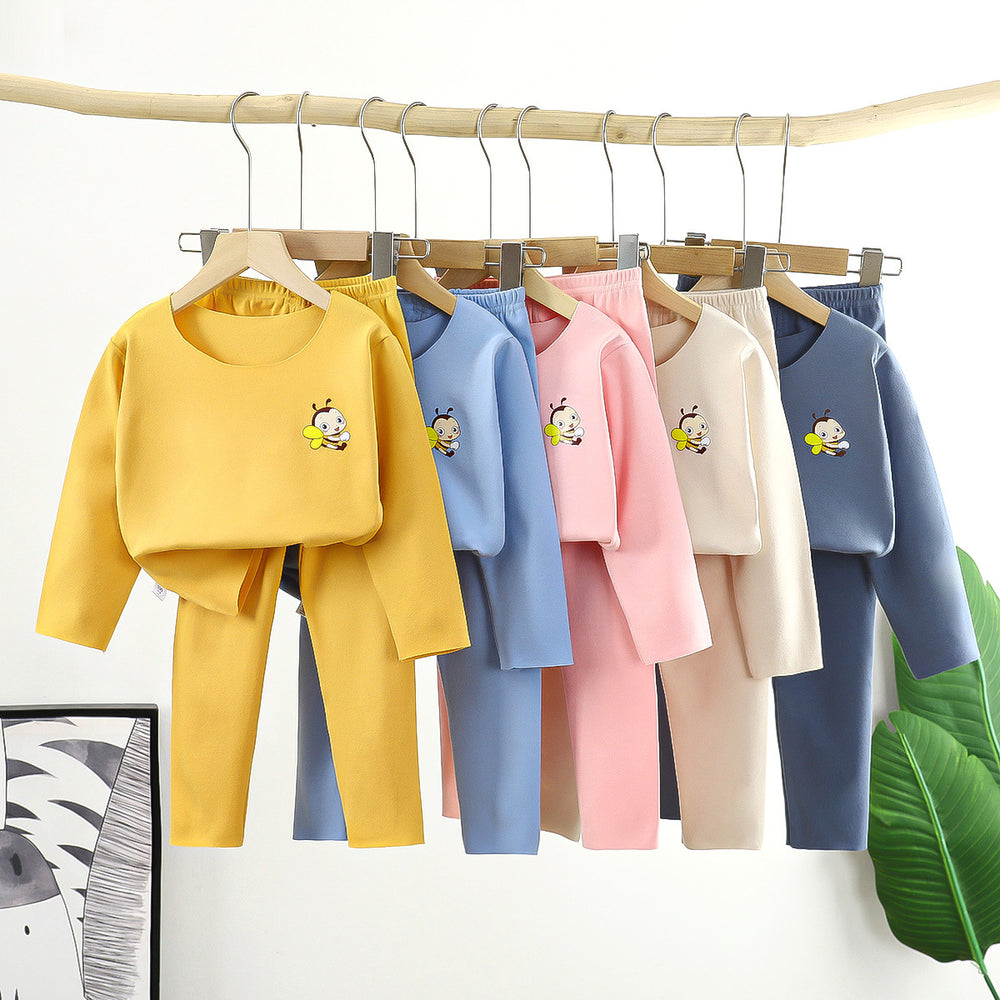 Kids' german velvet pajama set - autumn/winter thermal underwear for boys and girls - warm sleepwear for children and teens - homewear - children's clothing