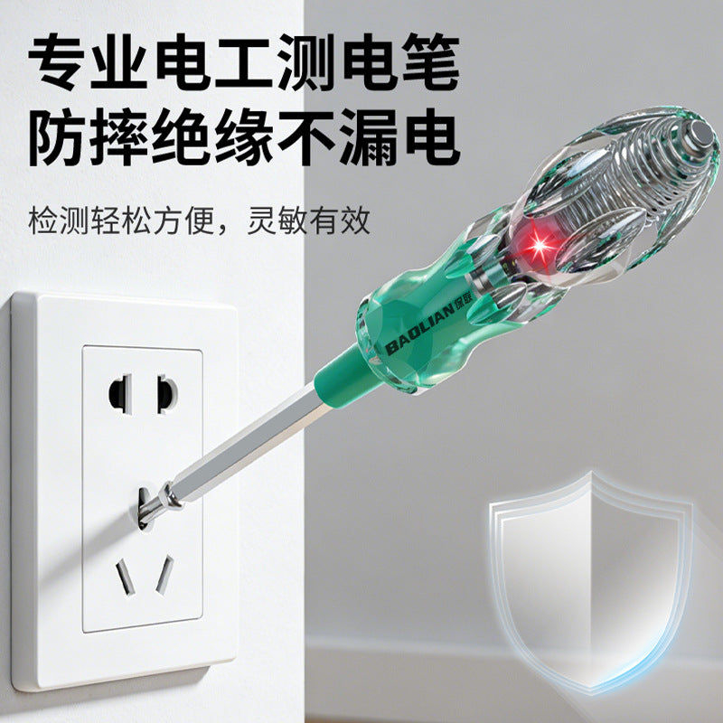 High-torque voltage tester - electrician's specialized tool for fault detection, breakpoint identification, home use, drop-resistant, insulated, multi-functional voltage tester screwdriver