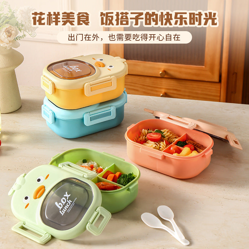 304 stainless steel cartoon divided lunch box - student & kids bento box - airtight, microwaveable, portable lunch container