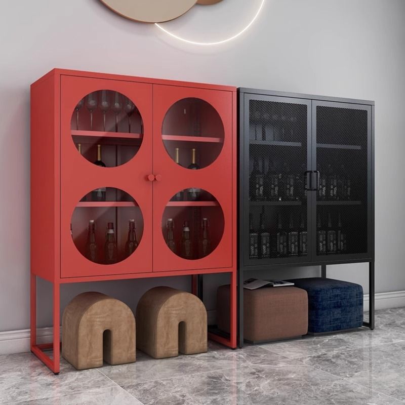 Iron sideboard storage wall storage iron cabinet kitchen living room wine cabinet modern casual tea storage drawer cabinet
