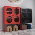 Iron sideboard storage wall storage iron cabinet kitchen living room wine cabinet modern casual tea storage drawer cabinet