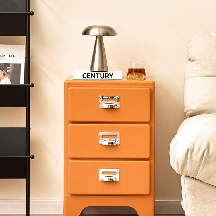 Japanese retro abs complete three-drawer chest bedroom bedside table sofa side cabinet ins style storage pull handle drawer
