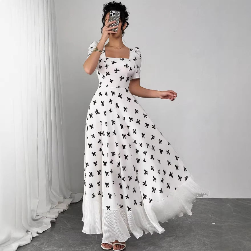european and american cross-border new french polka dot bodycon dress
