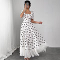 european and american cross-border new french polka dot bodycon dress