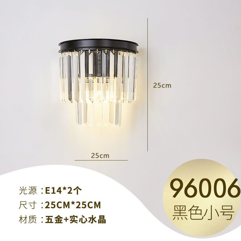 Accessible luxury style crystal wall lamp casual living room tv background wall bedroom bedside corridor aisle staircase wall lamp