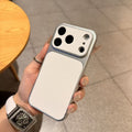 Girly heart plain leather large window phone case suitable for iphone17 apple 16 all-inclusive anti-fall protective case wholesale 13