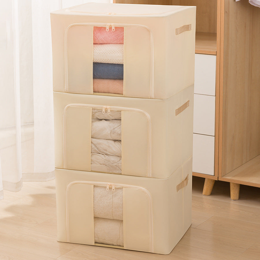 Household non-woven large-capacity storage box sorting clothes and sundries artifact thickened folding cover moisture-proof removable