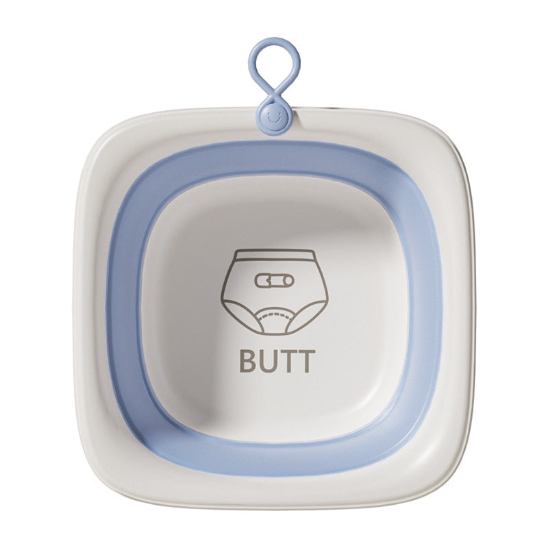 Baby foldable wash basin kids wash butt basin newborn baby special small basin three-piece set