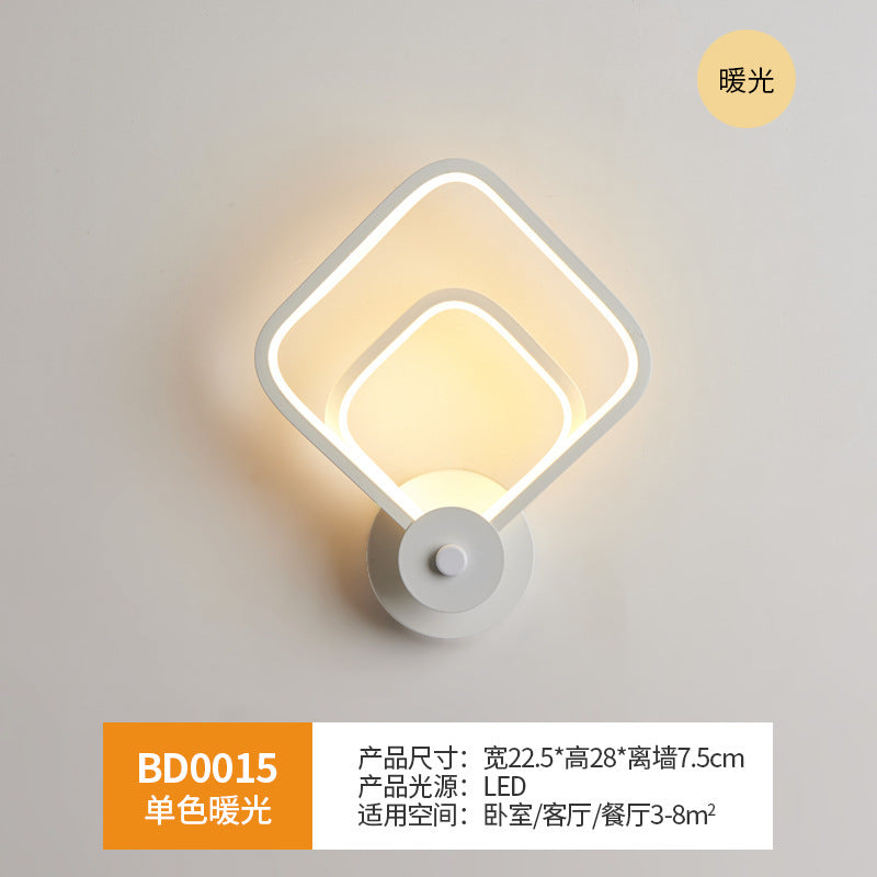 Wall lamp bedroom bedside wall lamp Nordic led living room modern simple background light creative corridor aisle lamp