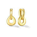 European and american cross-border new fashion high-end electroplated 18k gold statement earrings for women - minimalist earrings, european and american style