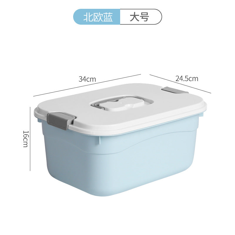 Storage Box Plastic Clothes Organizing Box Covered Portable Storage Box Extra Large Household Toys Snack Storage Box