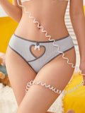 wholesale low-waist ribbed cut out color matching women's underwear pure desire breathable plaid butt lifting bows briefs