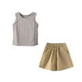 New children's cotton sleeveless tank top and shorts set - two-piece loungewear, class a quality, wholesale for cross-border e-commerce