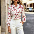 fashionsweet style red heart shirt white bottom heartprinting collar strap pleated waist shortlong sleeves small