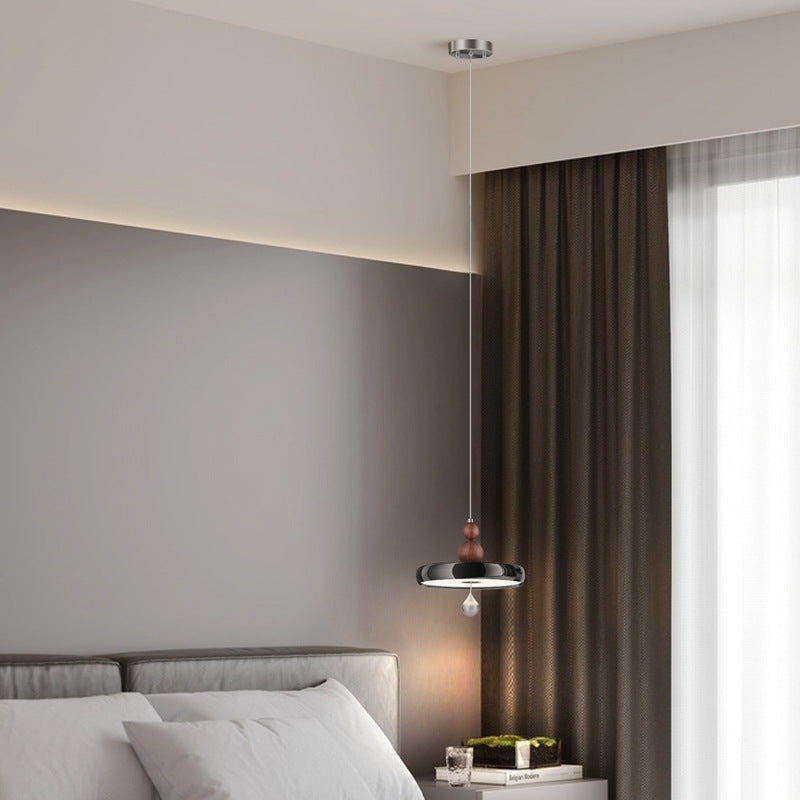 [Strict Selection] Bedside Small Chandelier Full Spectrum Eye Protection Light Medium Ancient Wood Grain Can Lift Creative Advanced Chandelier
