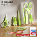 Jc-transparent box set-green + luminous ear picks + baby cotton swabs