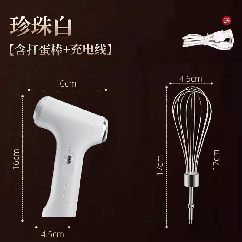 Electric hand mixer - cordless, handheld whisk for baking, cream whipping, kitchen gadget for baking, egg white whisk