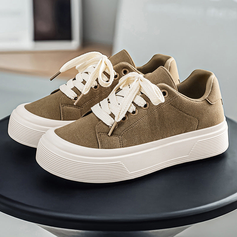 Men's 2026 new summer breathable casual skate shoes - unique design, chunky sole, height increasing, non-slip, wear-resistant, trendy black sneakers