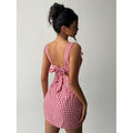 Women's spring/summer new y2k fashion plaid mini cami dress - perfect for young women and concerts